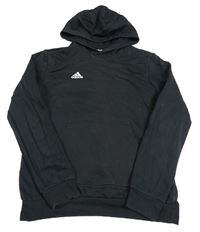 Černá mikina s logem a kapucí Adidas