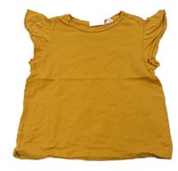 Okrové tričko s volánky mango