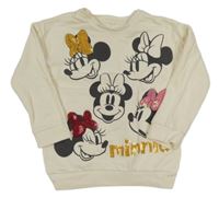 Smetanová mikina s Minnie a flitry George