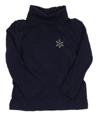 Tmavofialové triko s rolákem a vločkou Lupilu