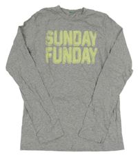 Šedé melírované triko s nápisem 