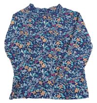 Tmavomodro-barevné květované triko Lupilu