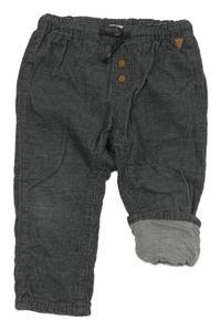 Tmavošedé podšité manšestráky H&M