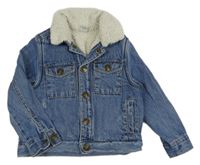 Modrá zateplená riflová bunda Tu