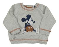 Šedá melírovaná mikina s Mickeym Tu