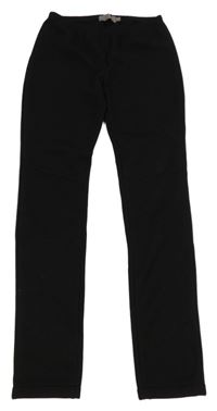 Černé žebrované teplákové kalhoty 