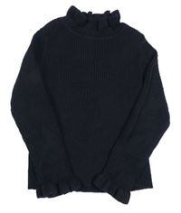 Černý lehký žebrovaný svetr Matalan