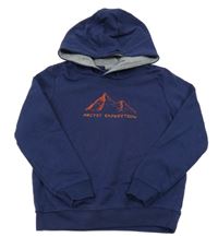 Tmavomodrá mikina s horami a kapucí Lupilu