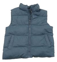 Tmavomodrá šusťáková zateplená prošívaná vesta mango