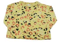 Žluté crop leopardí triko Next