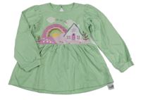 Nové - zelené teplákové šaty s obrázkem dunnes 