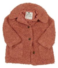 Starorůžový huňatý podšitý kabátek F&F