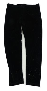 Černé sametové třpytivé legíny F&F