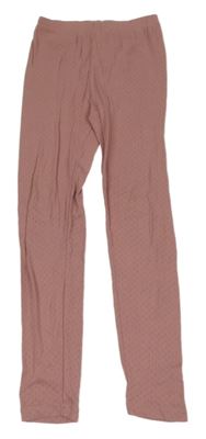 Starorůžové vzorované pyžamové kalhoty Tu