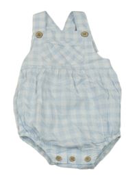 Bílo-světlemodré kostkované laclové kraťasy 