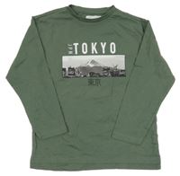 Khaki triko s nápisem Zara