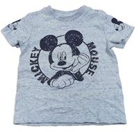 Modré melírované tričko s Mickeym Disney