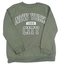 Khaki mikina s nápisy Primark