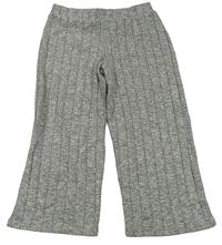 Šedé melírované žebrované úpletové culottes kalhoty M&Co.