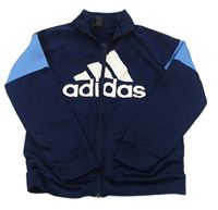 Tmavomodrá propínací sportovní mikina s logem Adidas