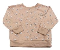 Starorůžová květovaná mikina zn. Primark