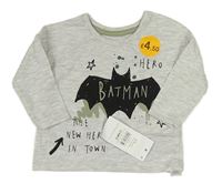Šedé melírované triko s batmanem George