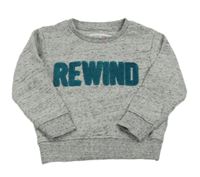 Šedá melírovaná mikina s nápisem 