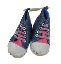 Nové - Modro-růžovo-bílé capáčky se srdíčky a obrázky Lily&Jack