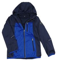 Tmavomdorá softshellová funkční bunda s kapucí Active Touch 