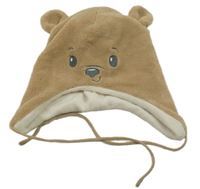 Hnědá plyšová čepice s čumákem Ergee