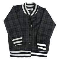 Šedo-černá kostkovaná baseballová mikina Ergee