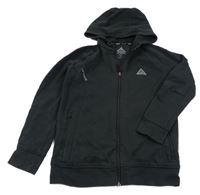 Černá propínací mikina s nápisy a kapucí 