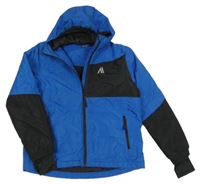 Tmavomodro-černá šusťáková funkční zateplená bunda s kapucí Crivit