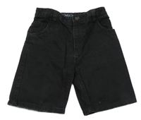 Černé riflové kraťasy Next