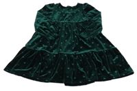 Tmavozelené sametové šaty s hvězdami M&S