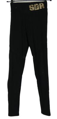 Dámské černé sportovní legíny s logem Tombo 