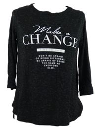 Dámské černé melírované triko s nápisem Amisu 