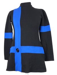 Dámská černo-safírová pruhovaná tunika