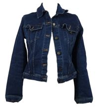 Dámská tmavomodrá riflová crop bunda Denim 