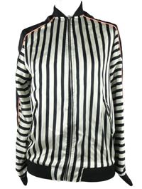 Dámská bílo-černá pruhovaná saténová lehká bunda Stradivarius 