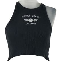 Nové - Dámský tmavošedý crop tričko s nápisy Bershka 