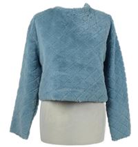 Dámská světlemodrá károvaná chlupatá crop mikina Zara 