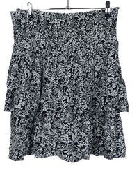 Dámská černo-bílá vzorovaná sukně s volánky Esprit 