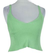 Dámský světlezelený žebrovaný pletený crop top Stradivarius 