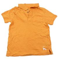Oranžové polo tričko s dinosaurem zn. Mothercare