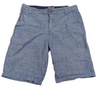 Modré melírované plátěné chino kraťasy H&M