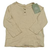 Béžové triko s knoflíčky H&M