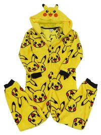 Žlutá chlupatá kombinéza a Pikachu a kapucí