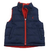 Tmavomodrá šusťáková zateplená oboustanná vesta Ralph Lauren