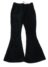 Nové - Černé žebrované sametové flare legíny Dunnes